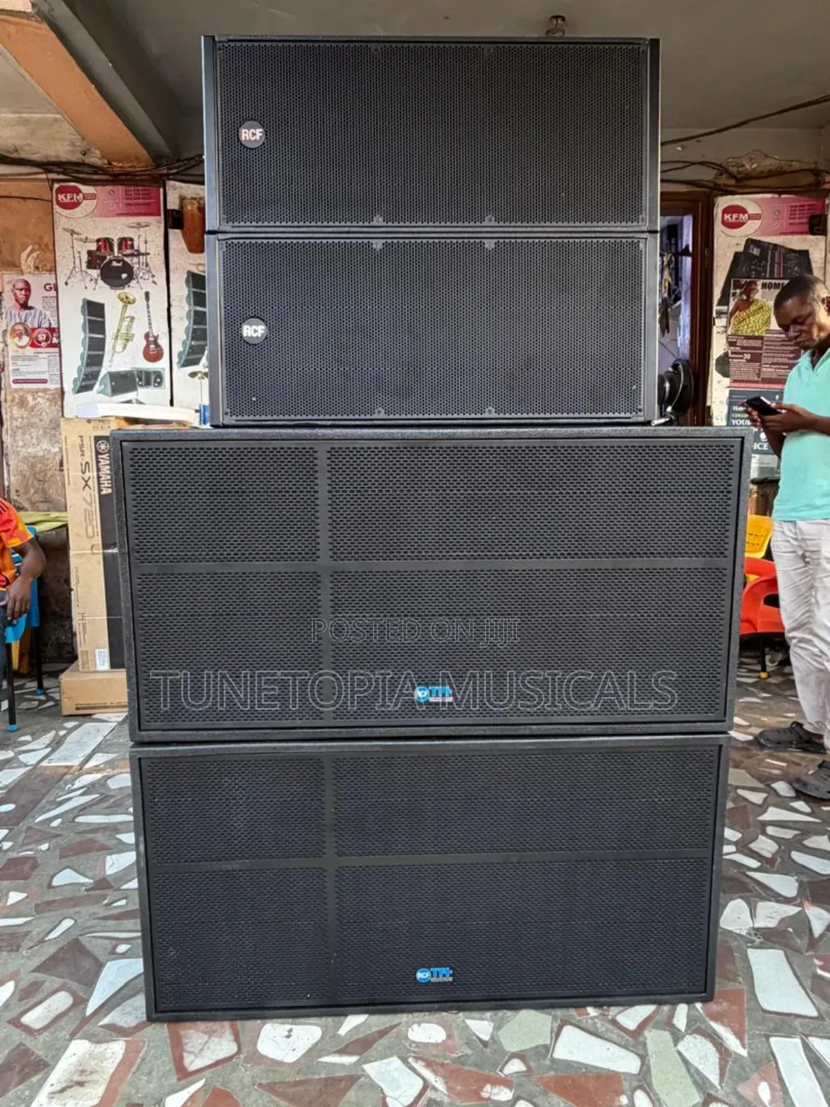 RCF Double Bass Speakers With 12inches RCF Line Array Speakers