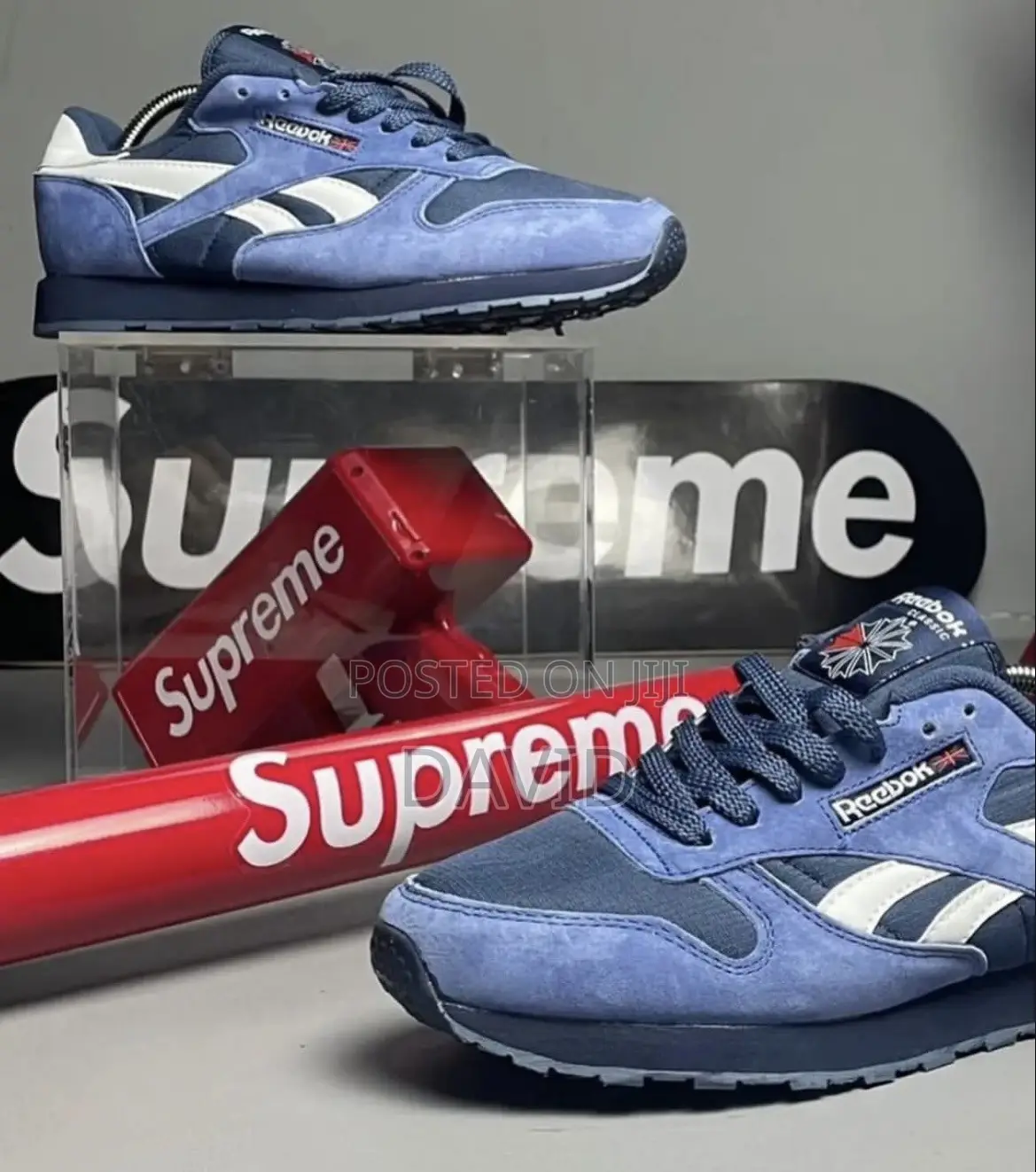 Reebok Classic Leather – Navy & Blue Suede Sneakers