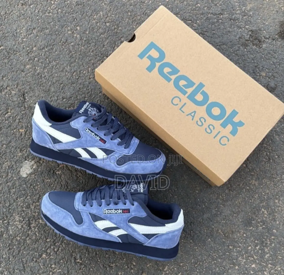 Reebok Classic Leather – Navy & Blue Suede Sneakers