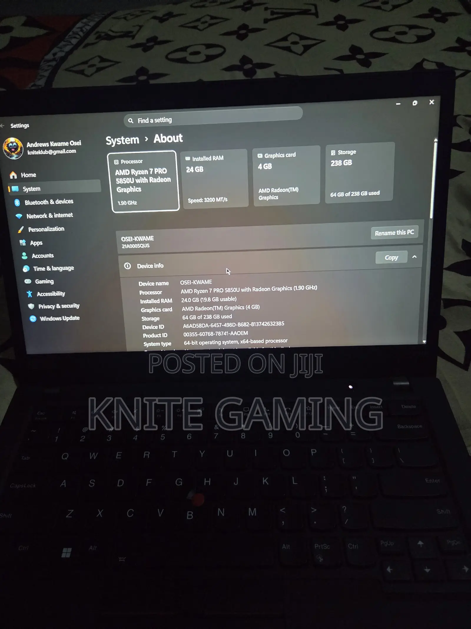 Laptop Lenovo ThinkPad P14s 24GB AMD Ryzen 7 SSD 256GB
