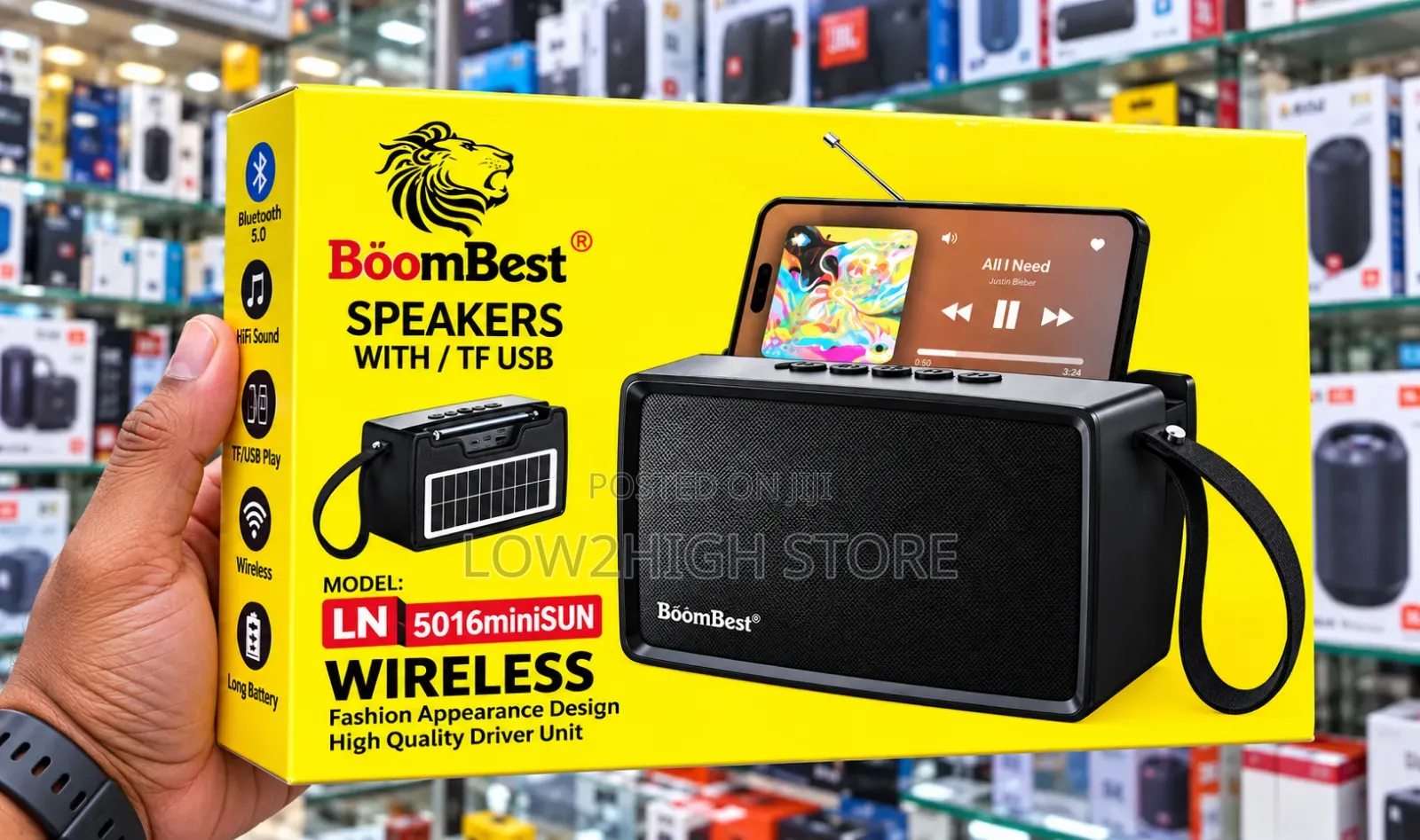 BoomBest LN-5016miniSUN 25W Solar Bluetooth Speaker - Low2High
