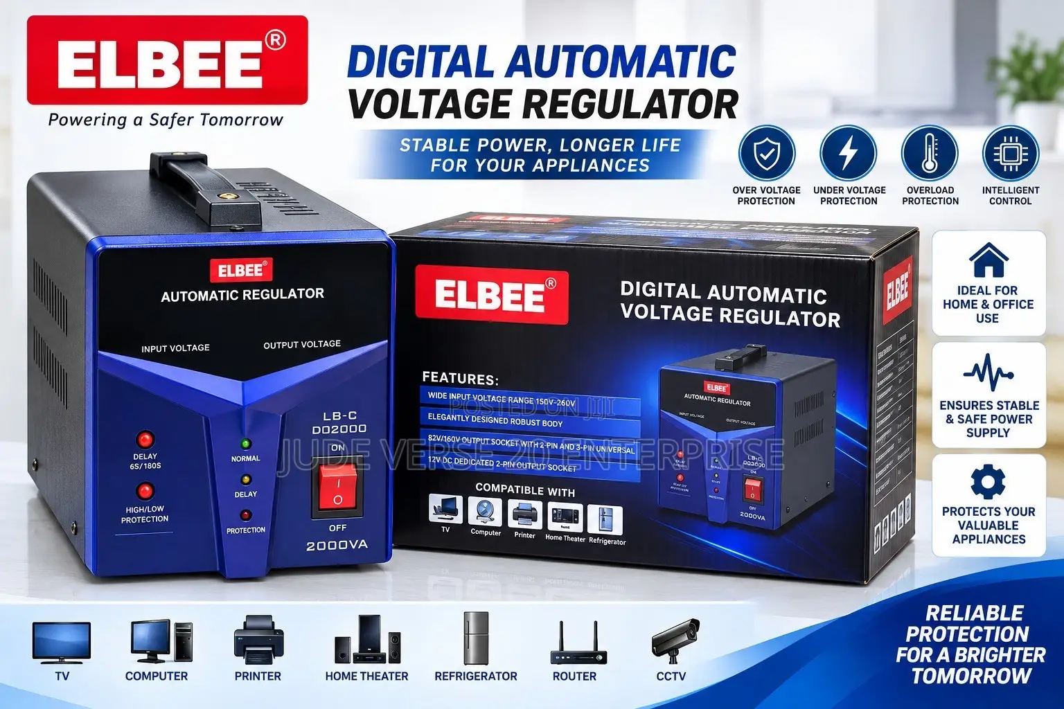 Elbee Automatic Voltage Regulator- Stabilizer 2000watts