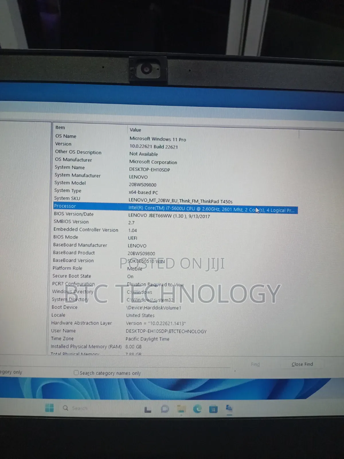 Laptop Lenovo ThinkPad T450 8GB Intel Core i7 SSD 256GB