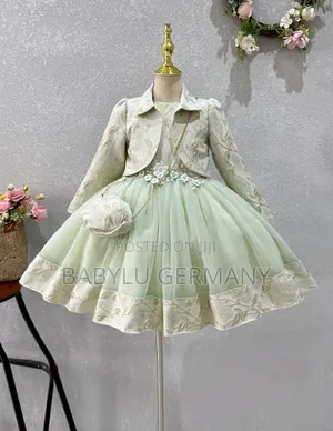 Green Girl's Dress, Removable Jacket and Free Handbag