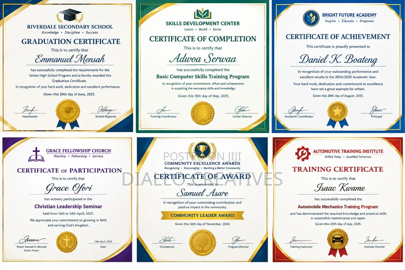Certificate Design Service