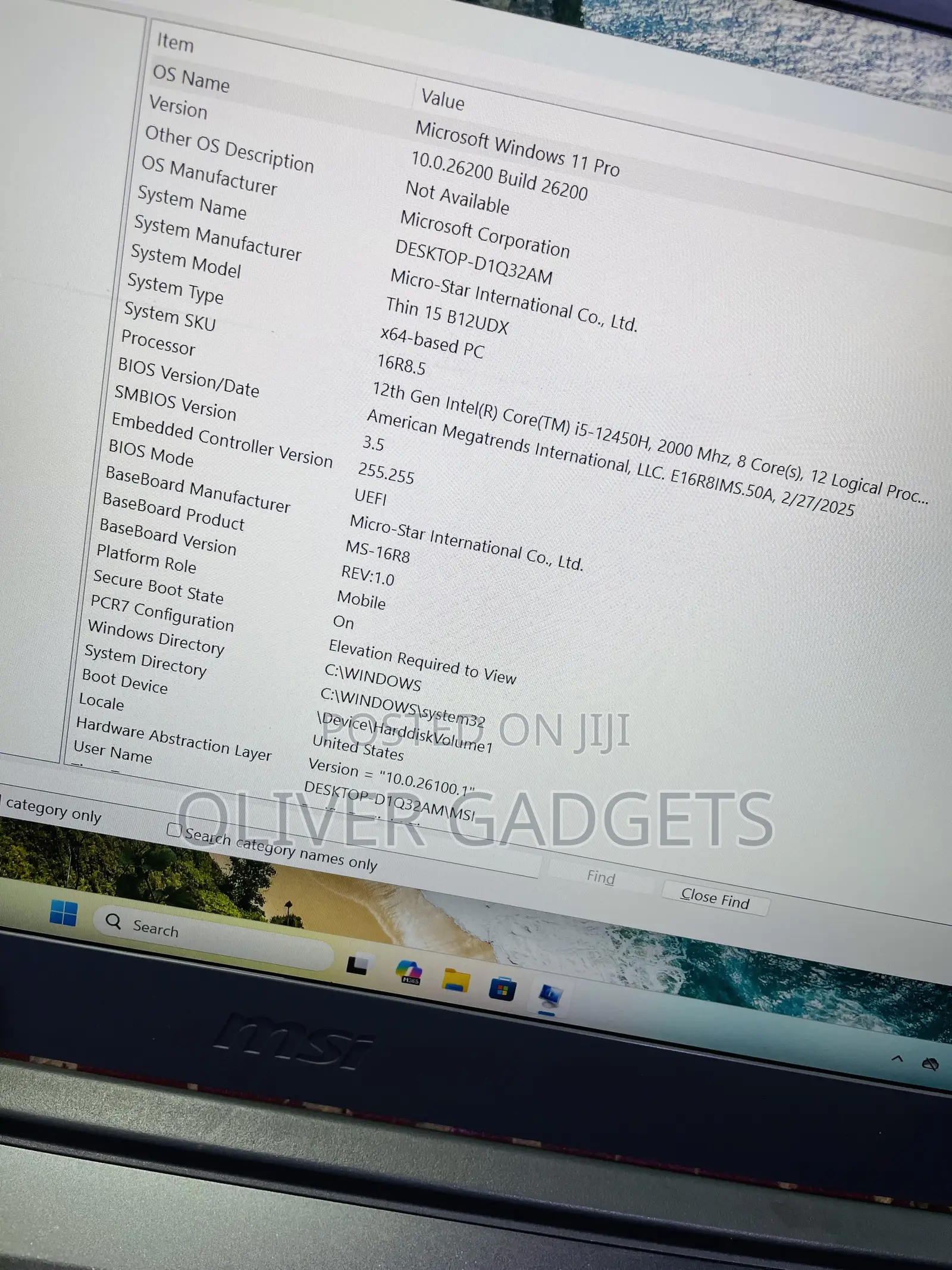Laptop MSI GF65 Thin 10UE 16GB Intel Core i5 SSD 512GB