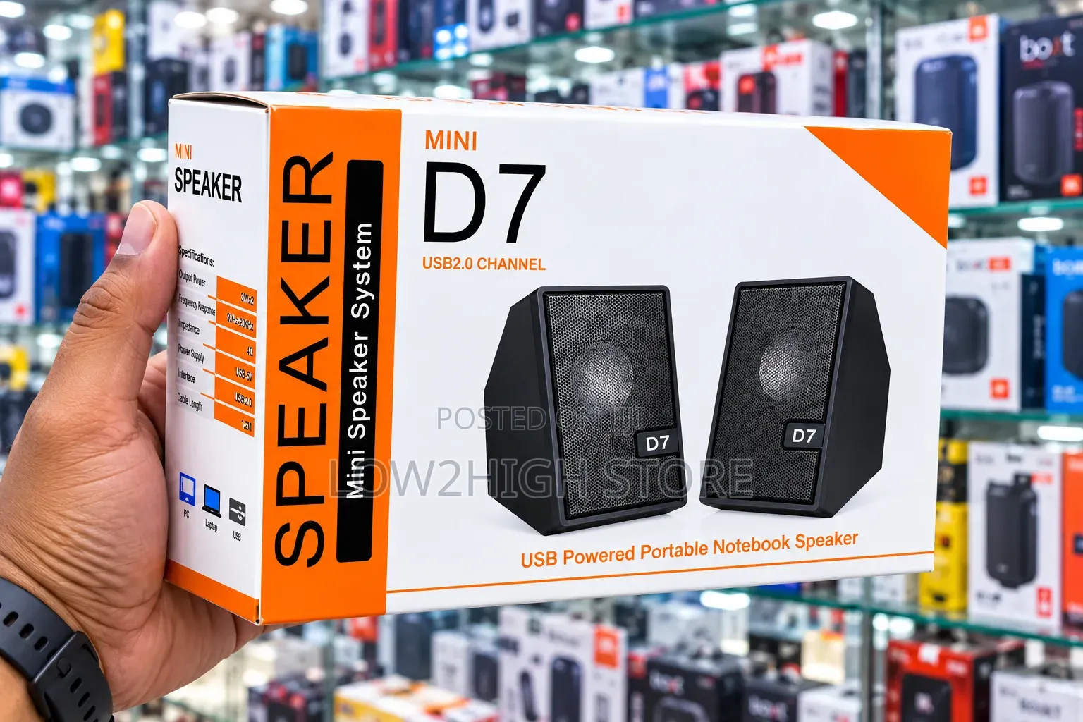 Mini D7 6W USB 2.0 Multimedia Computer Speakers - Low2High