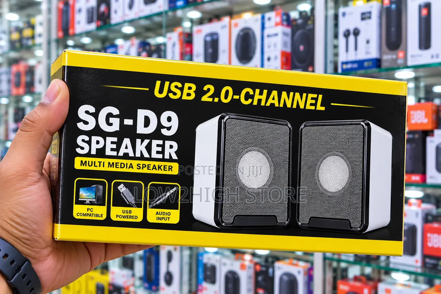 SG-D9 6W USB 2.0 Multimedia Computer Speakers - Low2High