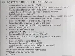New SilverCrest 5.0 Portable Bluetooth Speaker 33ft Range 15hr Battery