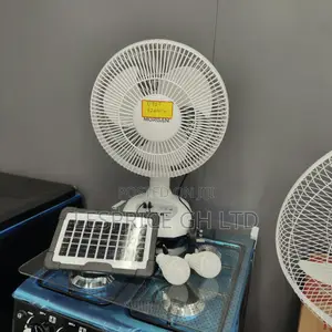 Hugely Discounted Rechargeable Fan With Solar Panels, USB Port & Bulbs