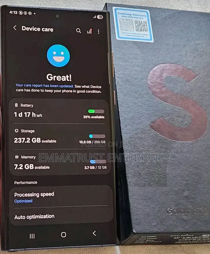 New Samsung Galaxy S22 Ultra 256 GB Black
