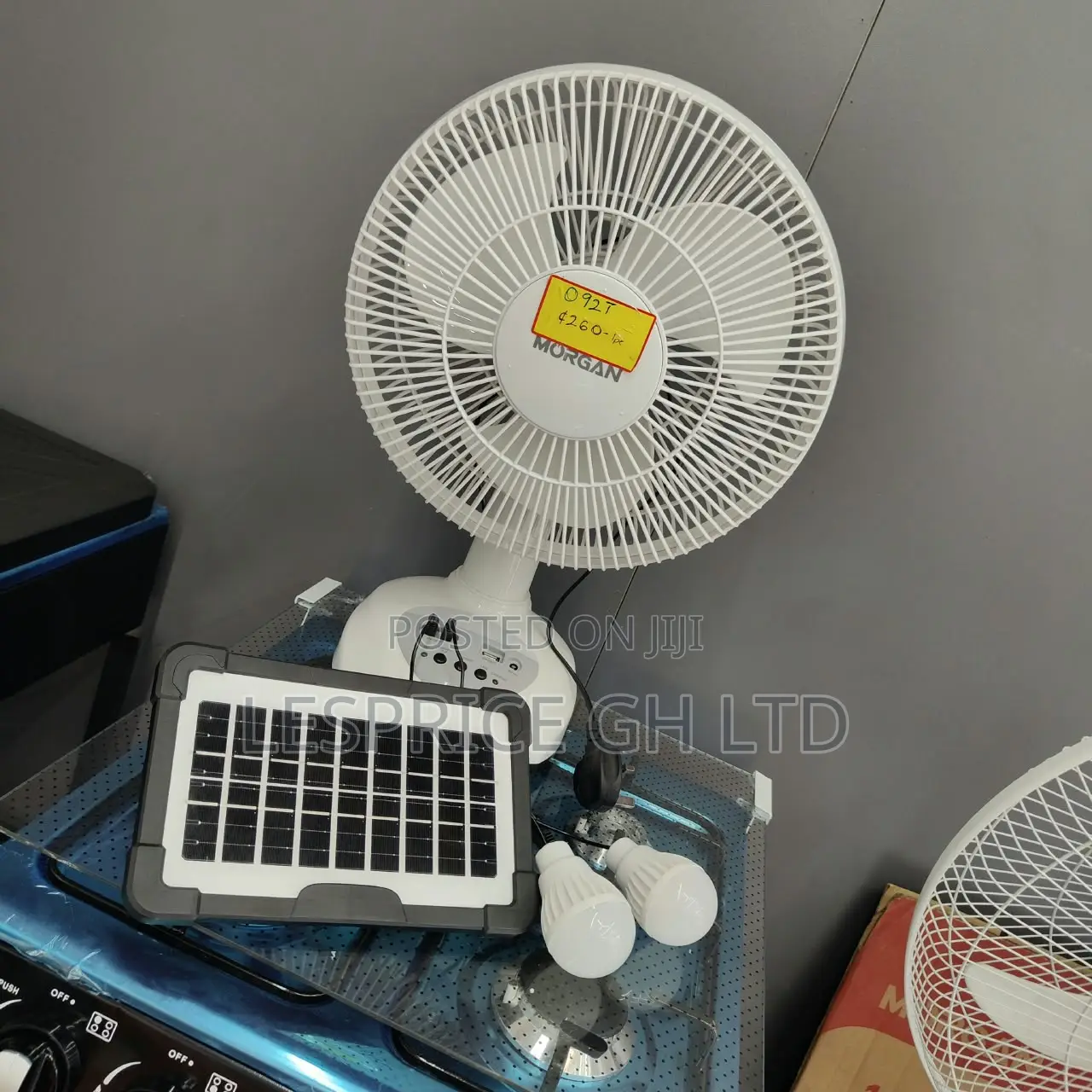 Less Price Yet High Standard Rechargeable Morgan Solar Fan With Bulbs