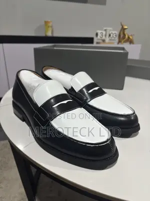 Original White and Black Leather Moccasin Loafers Shoes