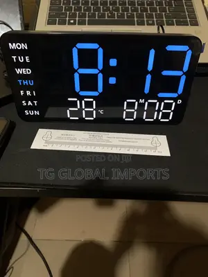 Digital Wall Clock Temperature LED Display