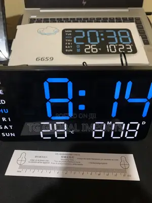 Digital Wall Clock Temperature LED Display