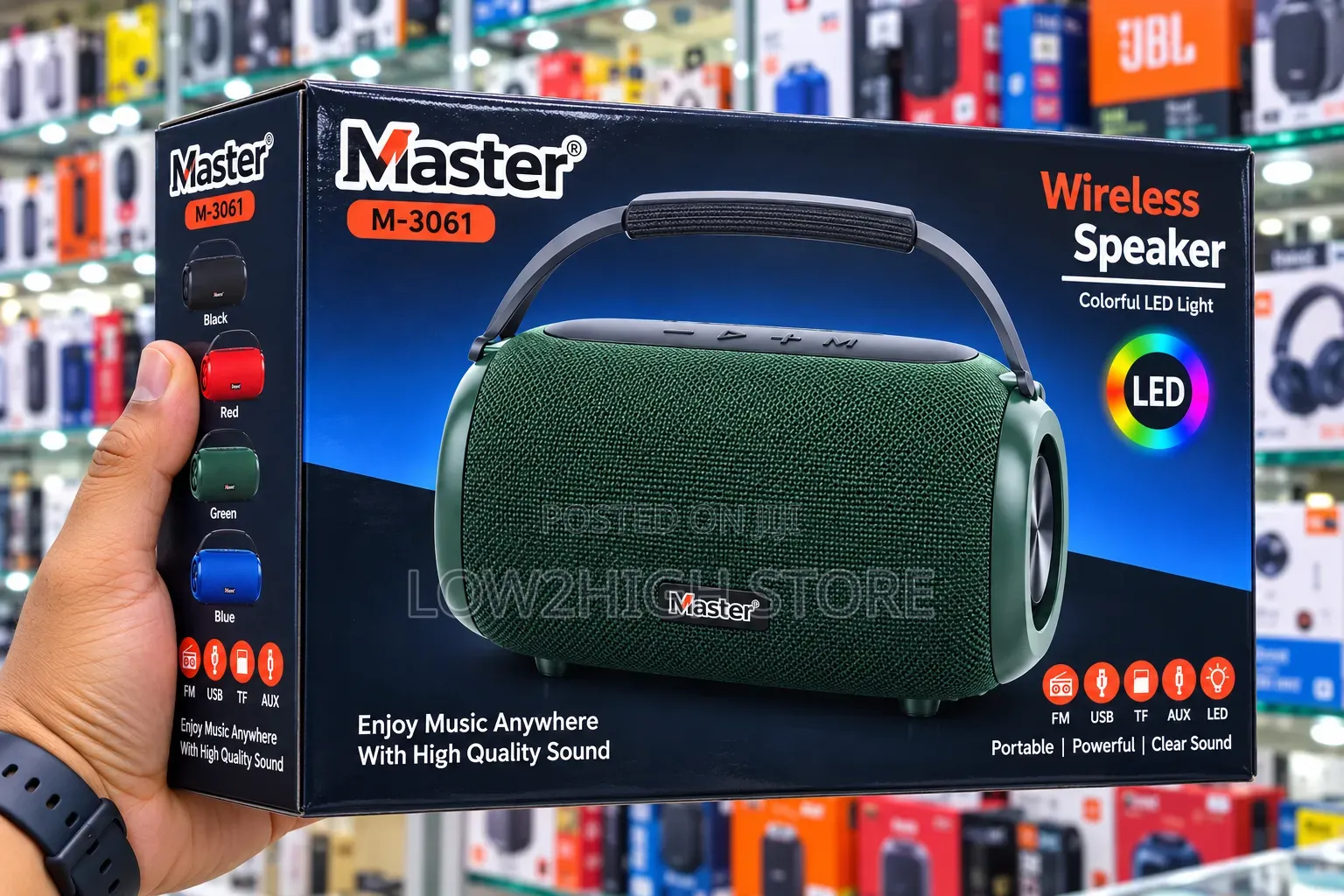 Master M-3061 RGB Wireless Bluetooth Speaker - Low2High