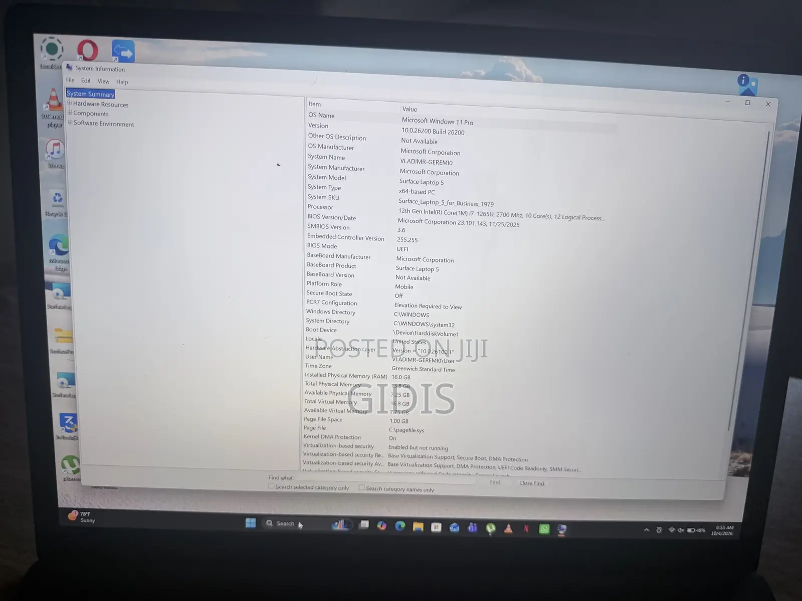 Laptop Microsoft Surface Pro 5 16GB Intel Core i7 SSD 256GB