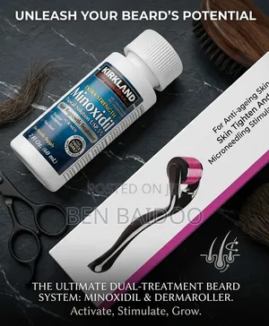 Kirkland Bottle and Derma Roller (Unleash Your Hair Growth)