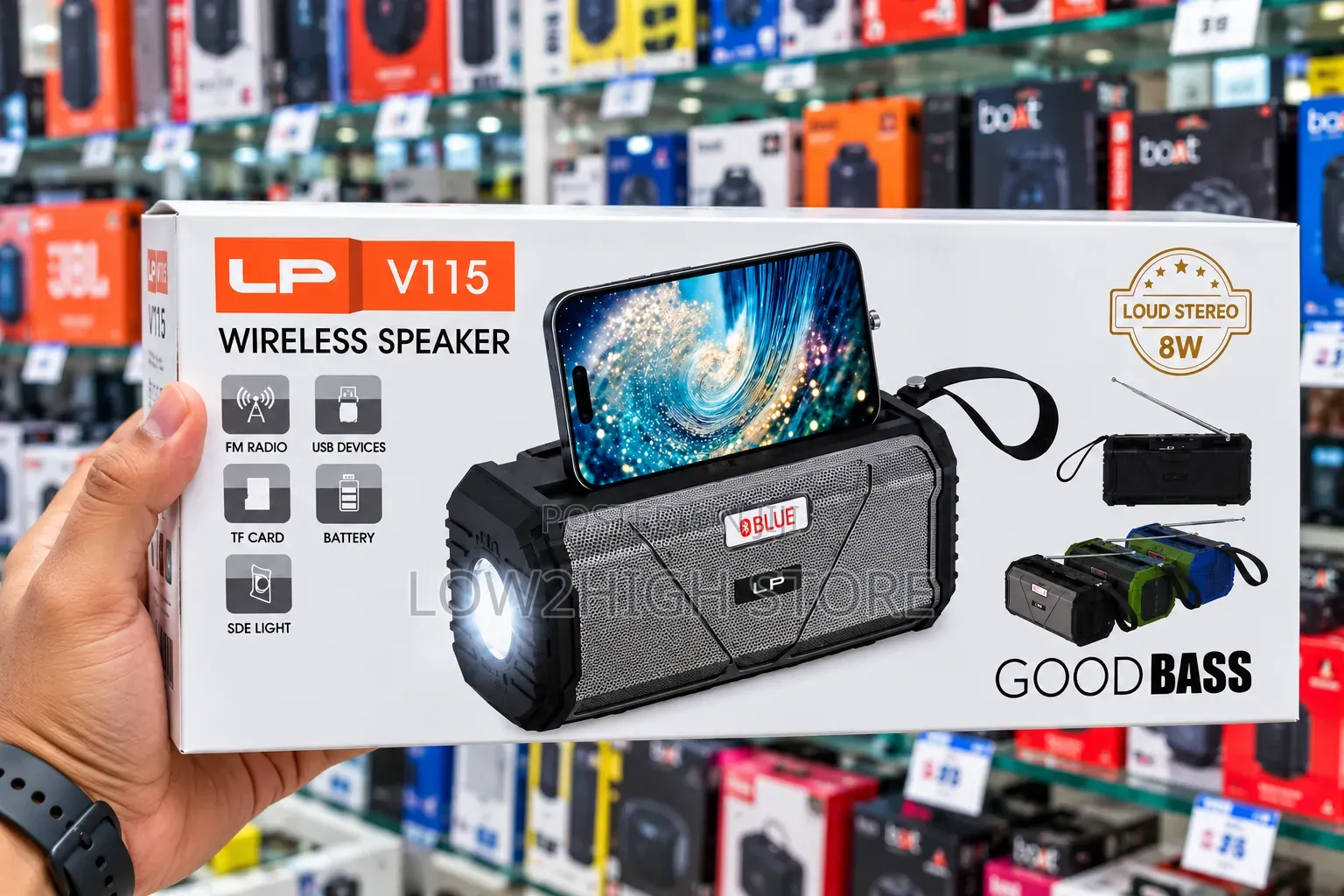 LP V115 8W Deep Bass Wireless Bluetooth Speaker - Low2High
