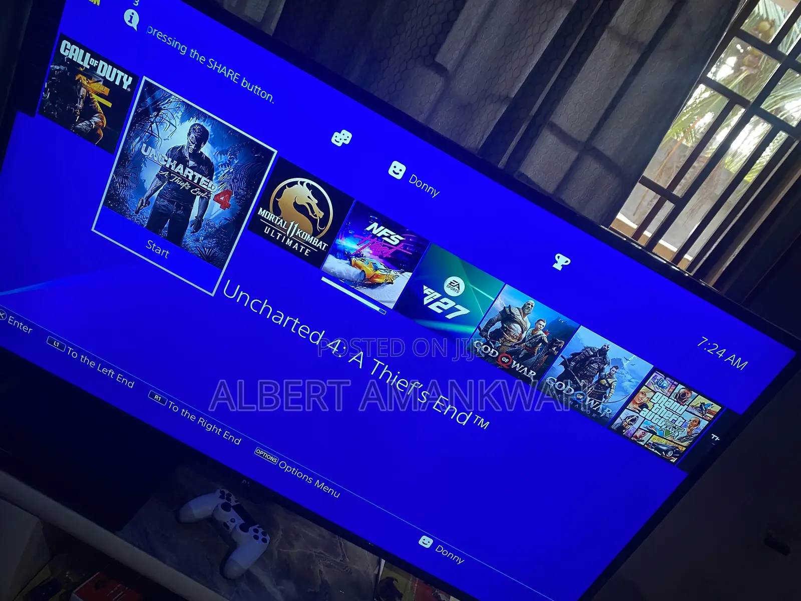 PS4 Pro 1TB With 2controllers and 8games Including FC27