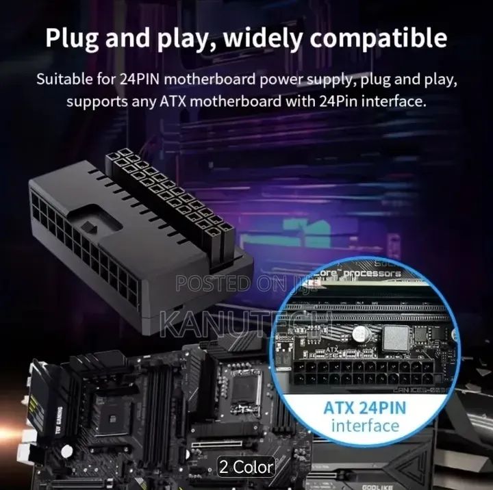 90° ATX 24 Pin Motherboard Cable Adapter