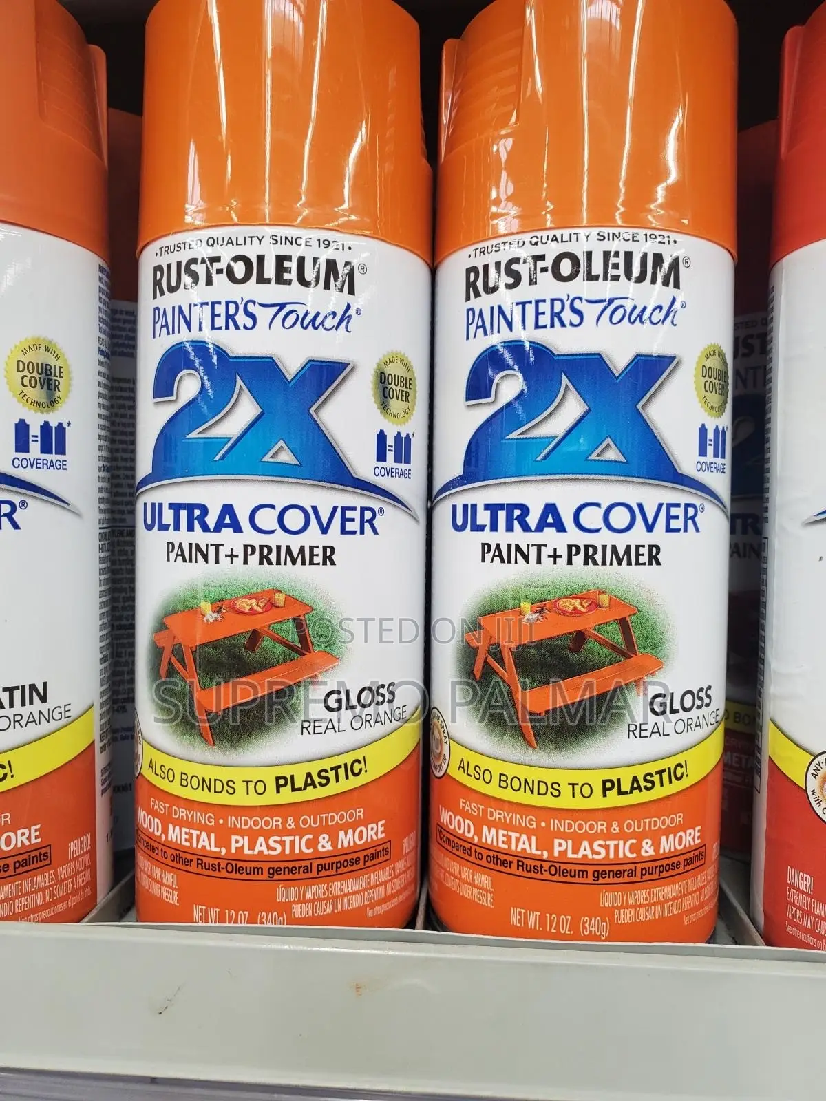Rust-Oleum 2X Spray Paint 12oz – Gloss Real Orange Primer & Paint