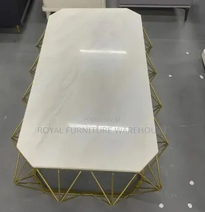 Modern Geometric Marble-Top Coffee Table