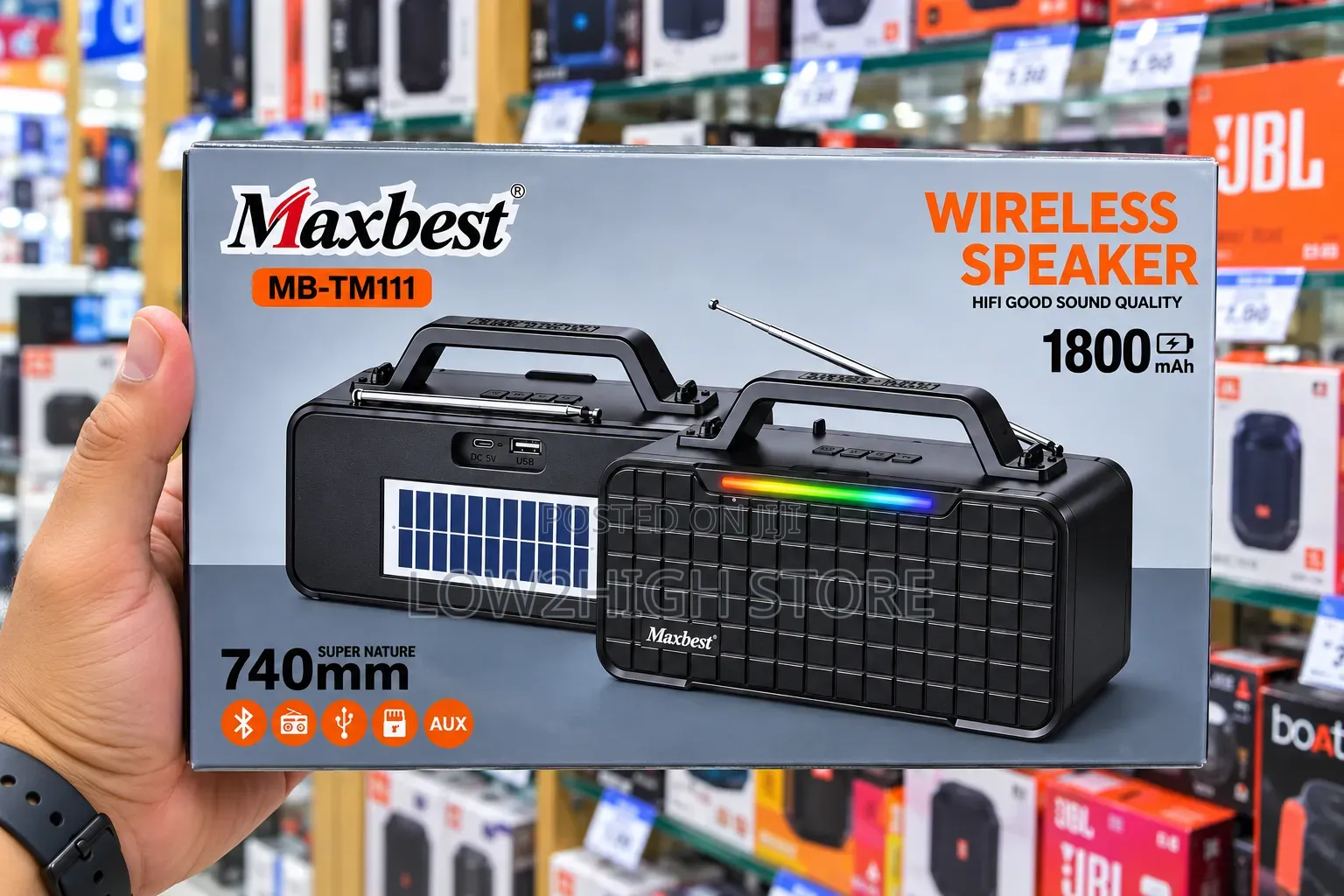 Maxbest MB-TM111 Solar Deep Bass Bluetooth Speaker - Low2High