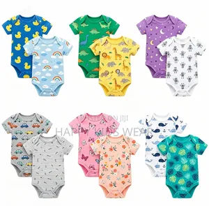 3pcs 100% Cotton Newborn Short Sleeve Jumpsuit