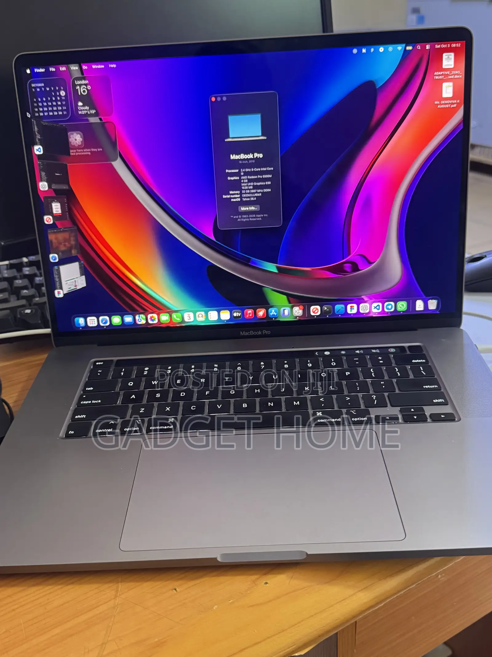 Laptop Apple MacBook Pro 2019 32GB Intel Core i9 SSD 512GB