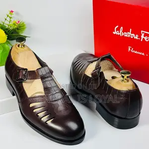 Brown Sandal Leather Shoe From Salvatore Ferragamo