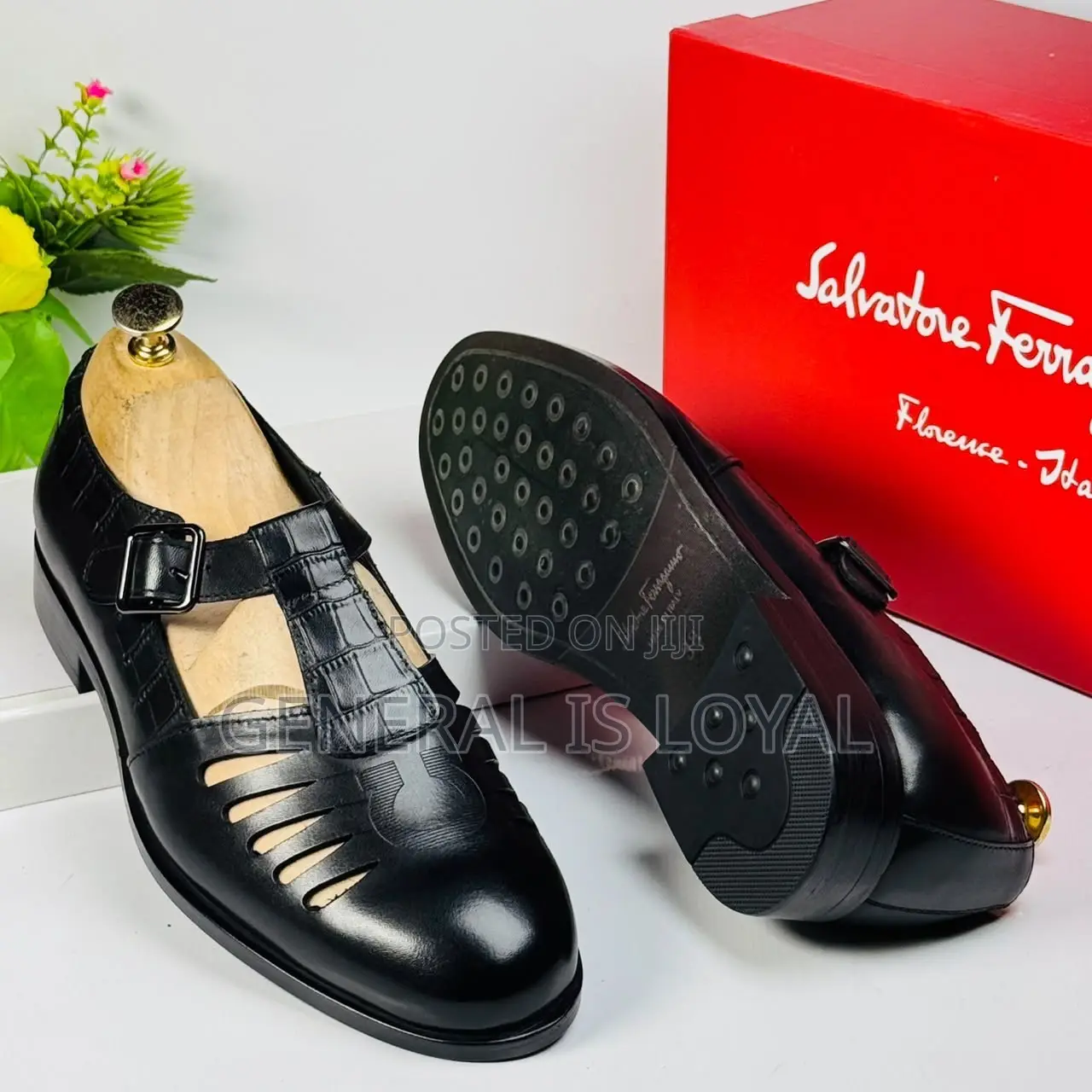 Black Salvatore Ferragamo Leather Hybrid Shoe-Sandals
