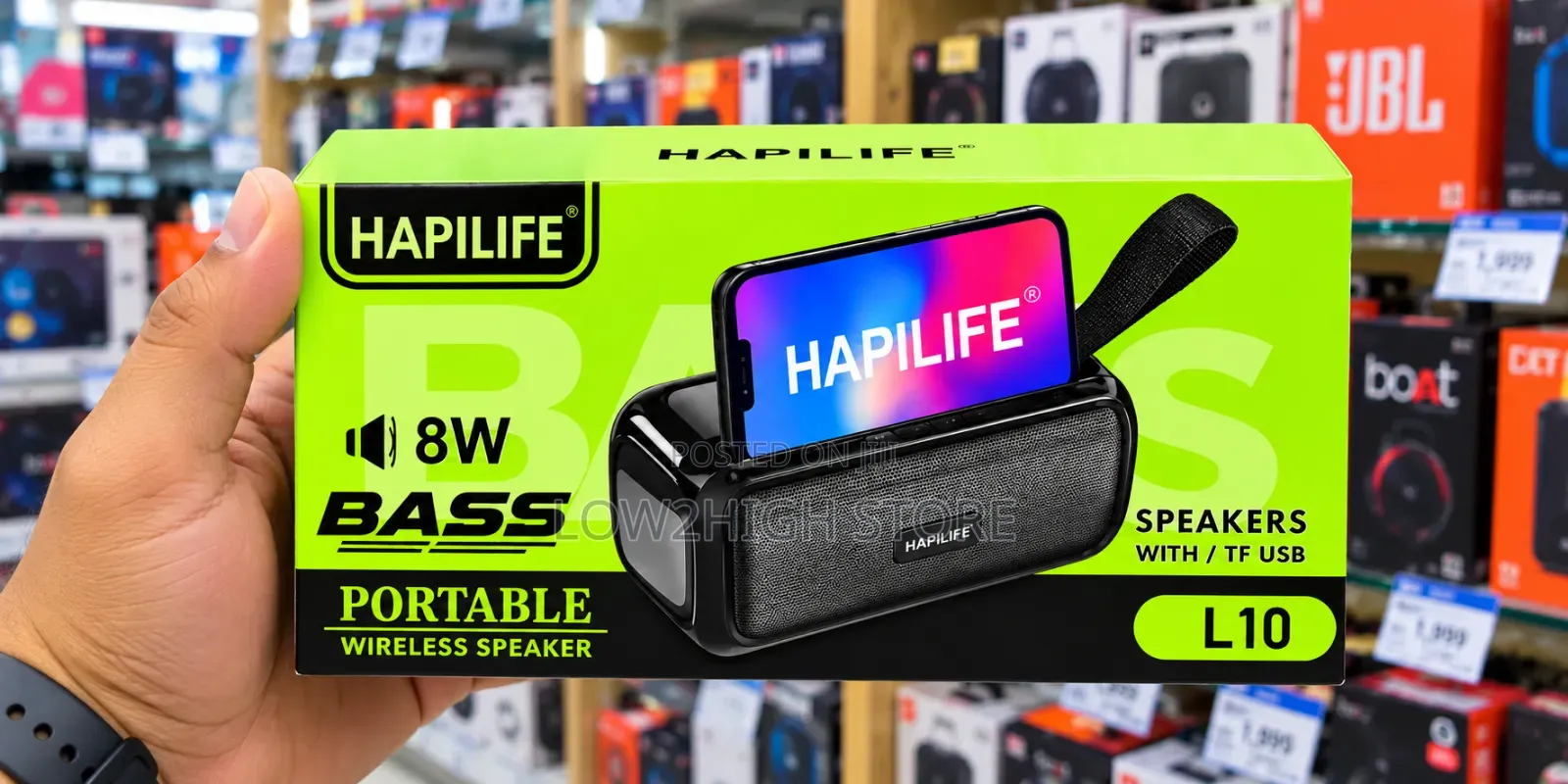 Hapilife L10 8W Bass Portable Bluetooth Speaker - Low2High