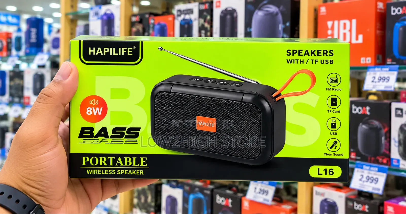 Hapilife L16 8W Bass Boost Portable Bluetooth Speaker - Low2High