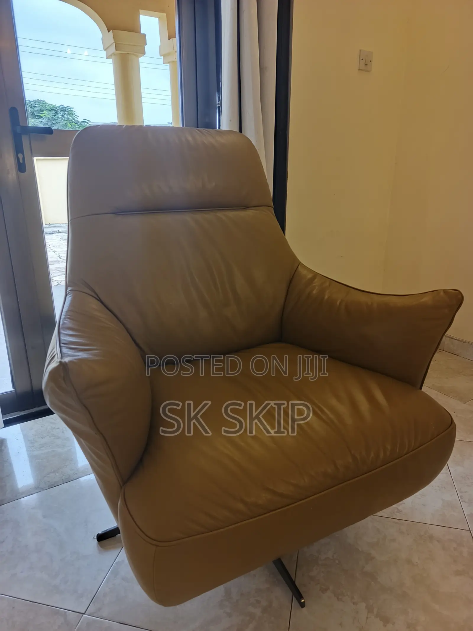 Mustard Yellow Natuzzi Editions Calma Swivel Chair