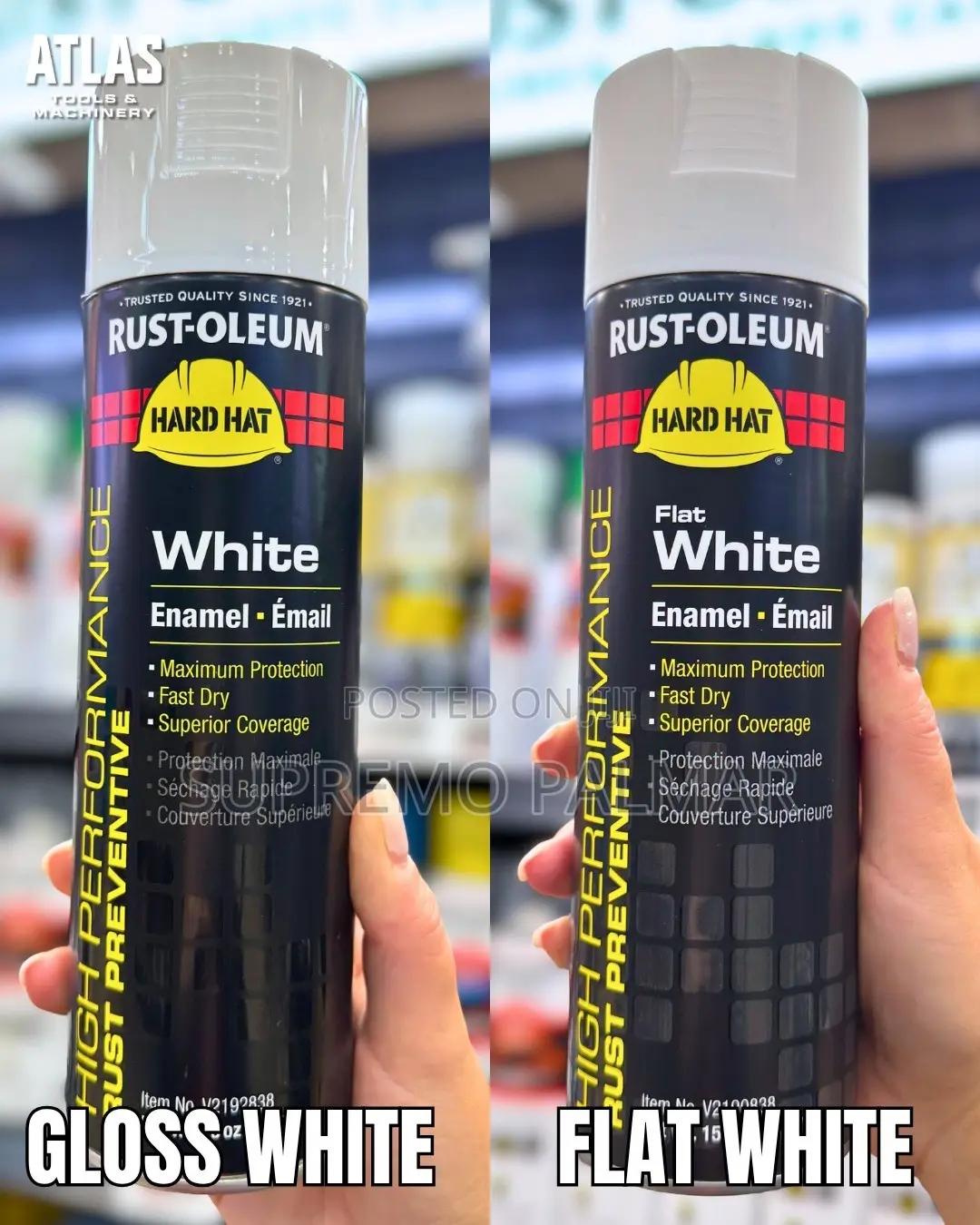Rust-Oleum Hard Hat V2100 15oz – White Industrial Enamel Spray Paint