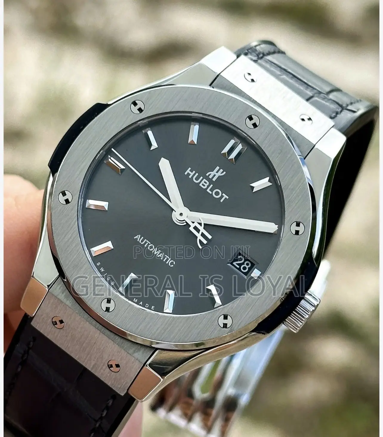 Hublot Classic Fusion Automatic Silver Black Leather