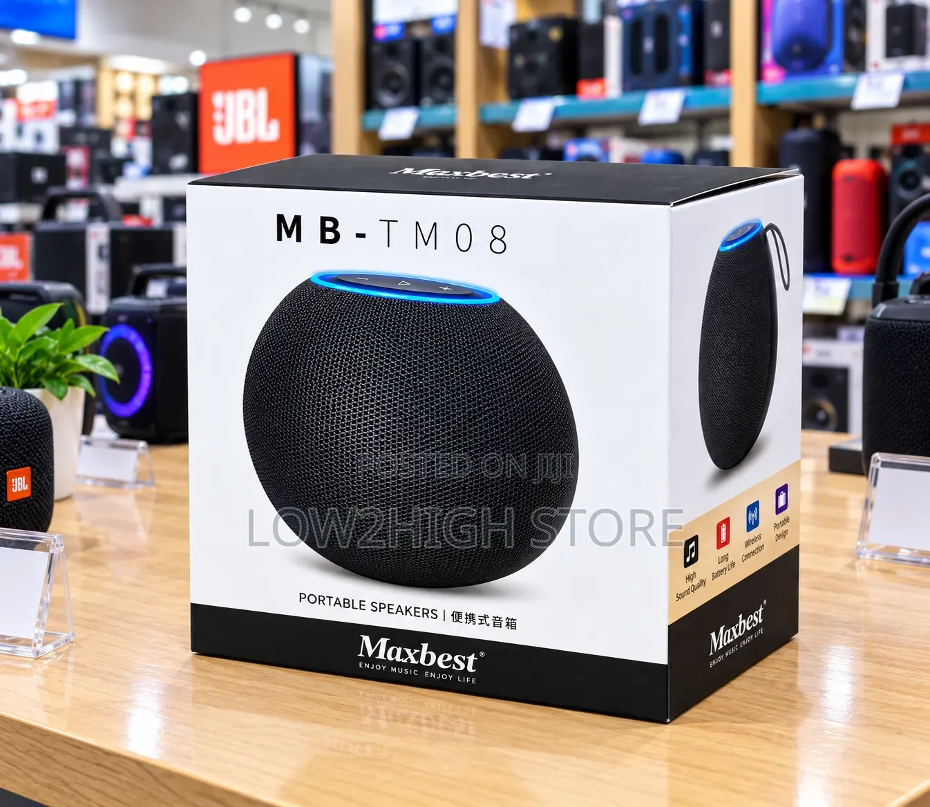 Maxbest MB-TM08 16W Deep Bass RGB Bluetooth Speaker - Low2High