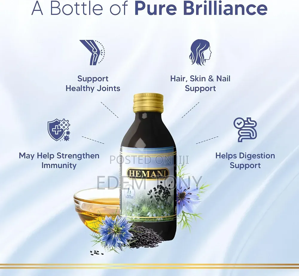 Hemani Black Seed Oil 125ml, Cold-Pressed Nigella Sativa (Kalonji)