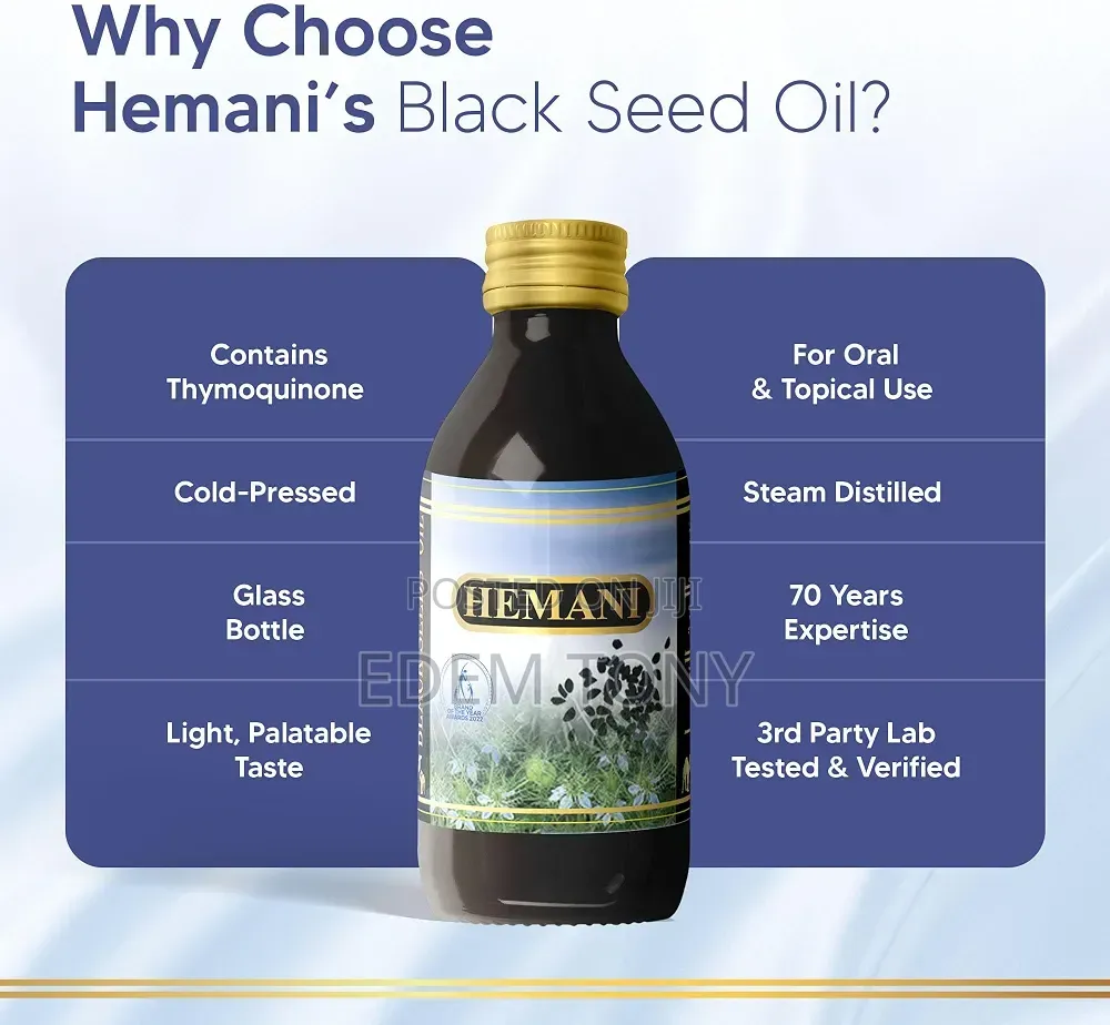 Hemani Black Seed Oil 125ml, Cold-Pressed Nigella Sativa (Kalonji)