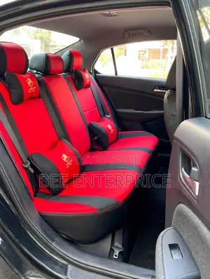 Luxury Car Seat Cover Full Set -Red and Black +Steering Cover