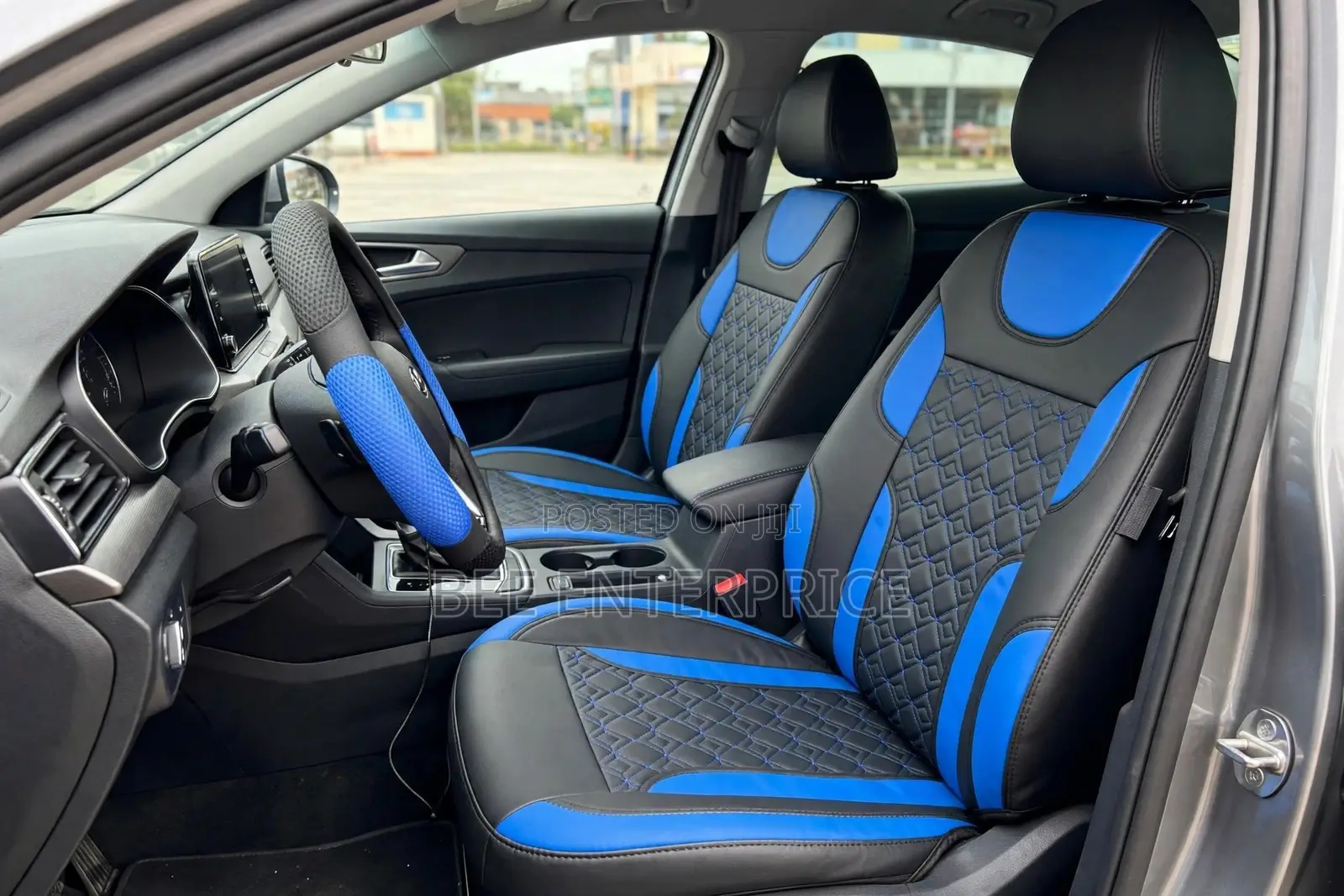 Black and Blue Diamond Luxury Seat Cover-Full Set