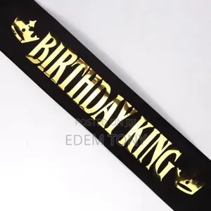 Birthday King Crown With Glittering Letter Sash -Rhinestone Crownpiece