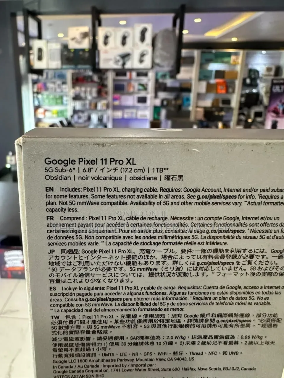 New Google Pixel 11 Pro XL 1 TB Black