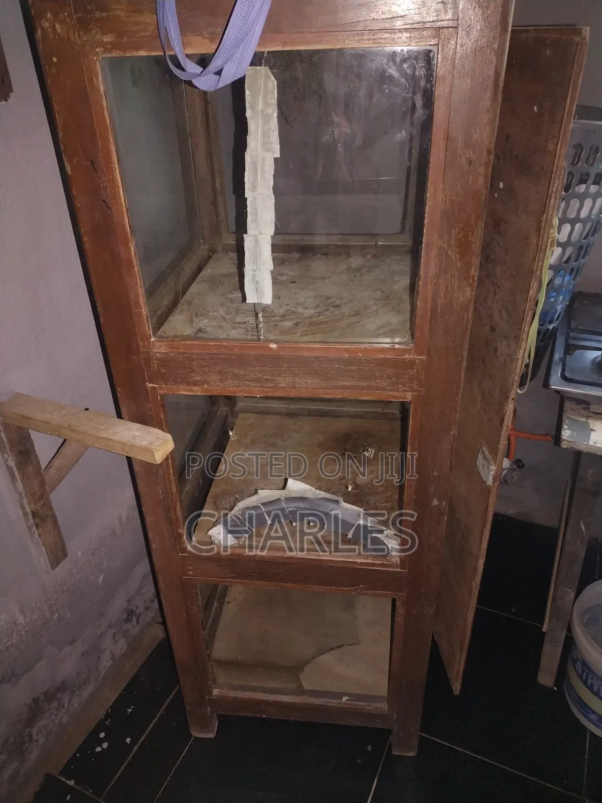 Three Shelves Wooden Showcase