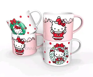 Hello Kitty 4-Pack Stackable Ceramic Holiday Mugs Set - 443 Ml