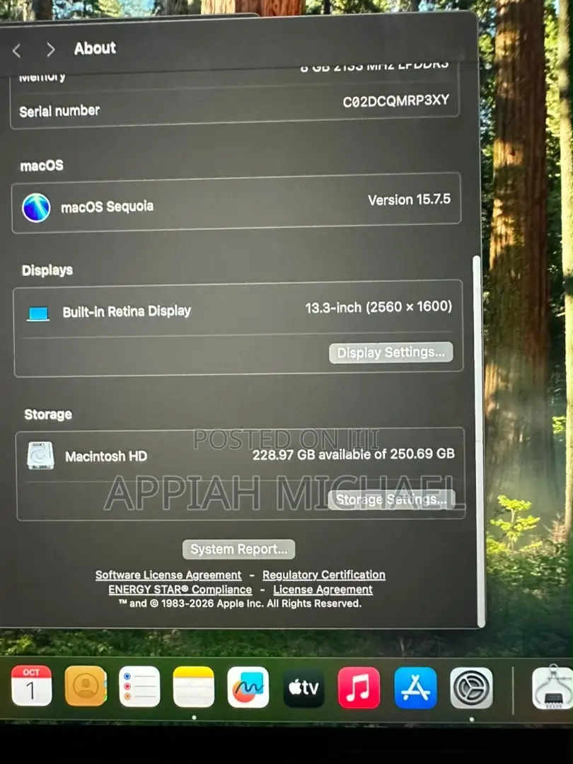 Laptop Apple MacBook Air 2022 M2 8GB Intel Core i5 SSD 256GB