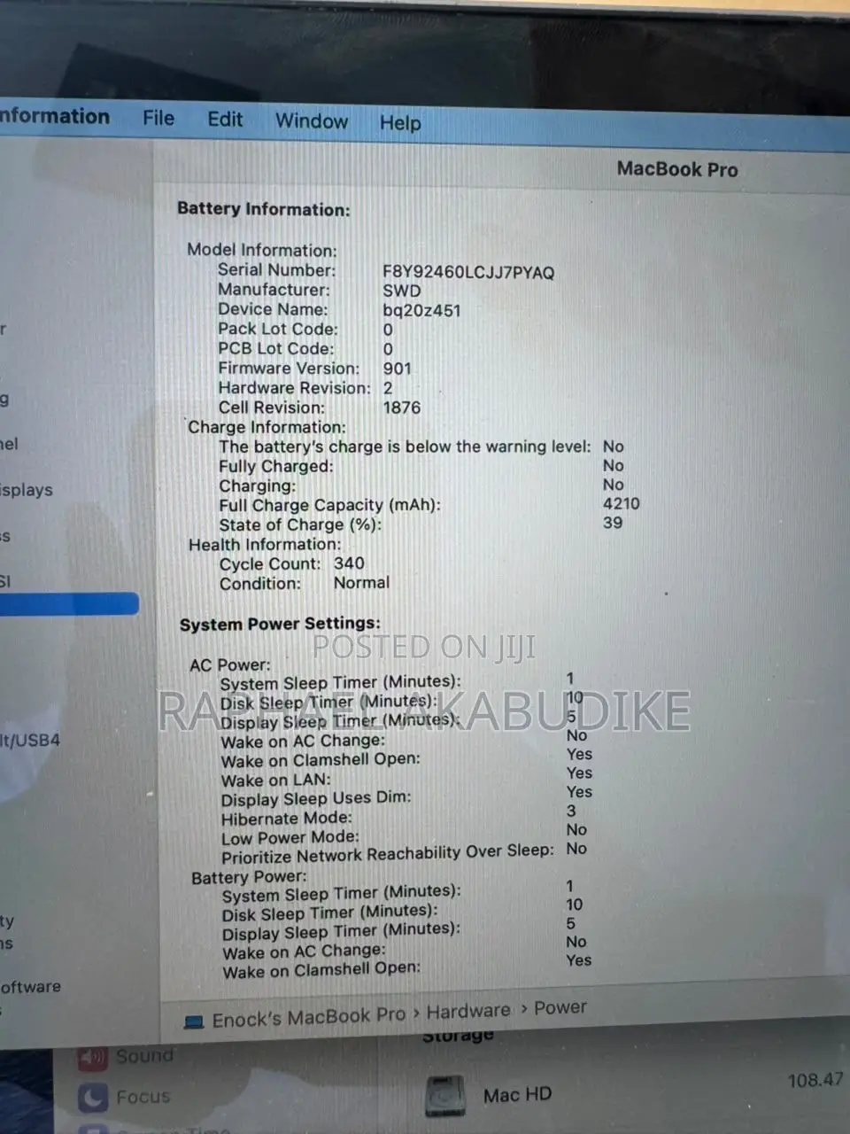 Laptop Apple MacBook Pro 2019 16GB Intel Core i7 SSD 256GB