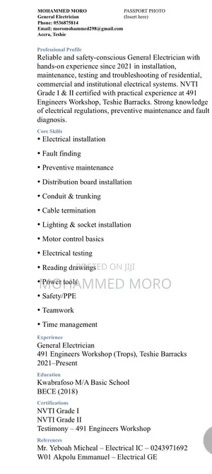 Construction & Skilled Trade CV