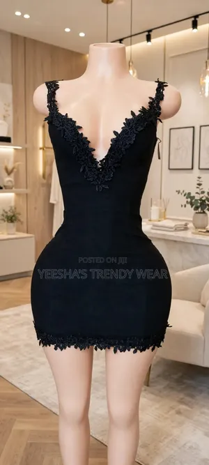 Ladies Black Lace Bodycon Mini Dress